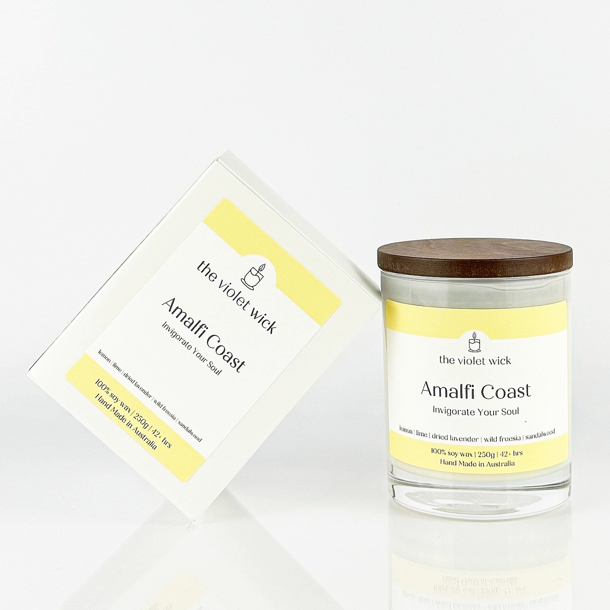 Amalfi Coast Soy Candle | lemon, lime, dried lavender & sandalwood