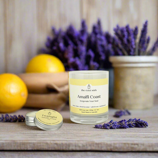 Amalfi Coast Soy Candle | lemon, lime, dried lavender & sandalwood