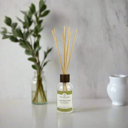 Australian Bush reed diffuser with eucalyptus leaves from The Violet Wick