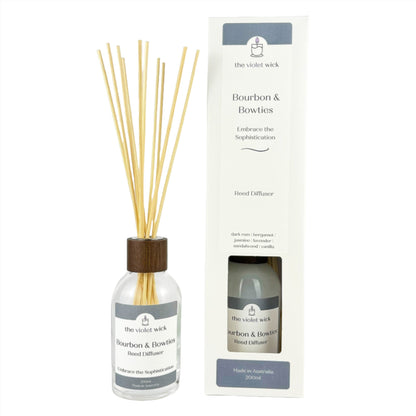 Bourbon & Bowties reed diffuser from The Violet Wick