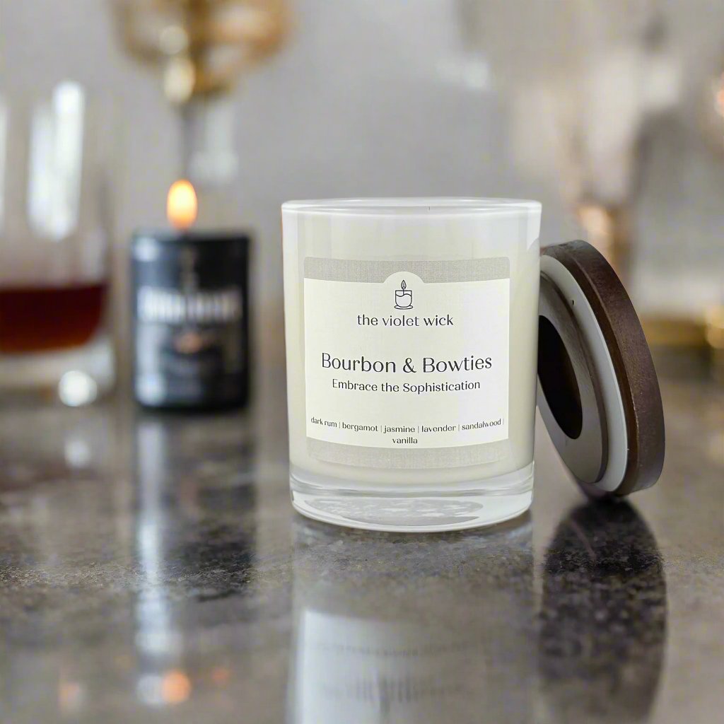 Bourbon & Bowties Soy Candle | dark rum, bergamot, jasmine, lavender, sandalwood, vanilla