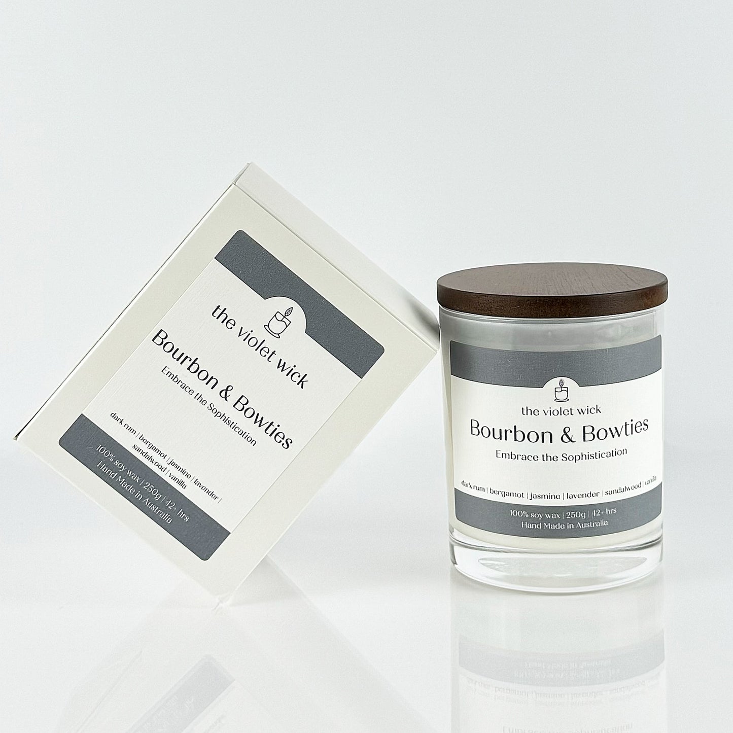 Bourbon & Bowties Soy Candle from The Violet Wick