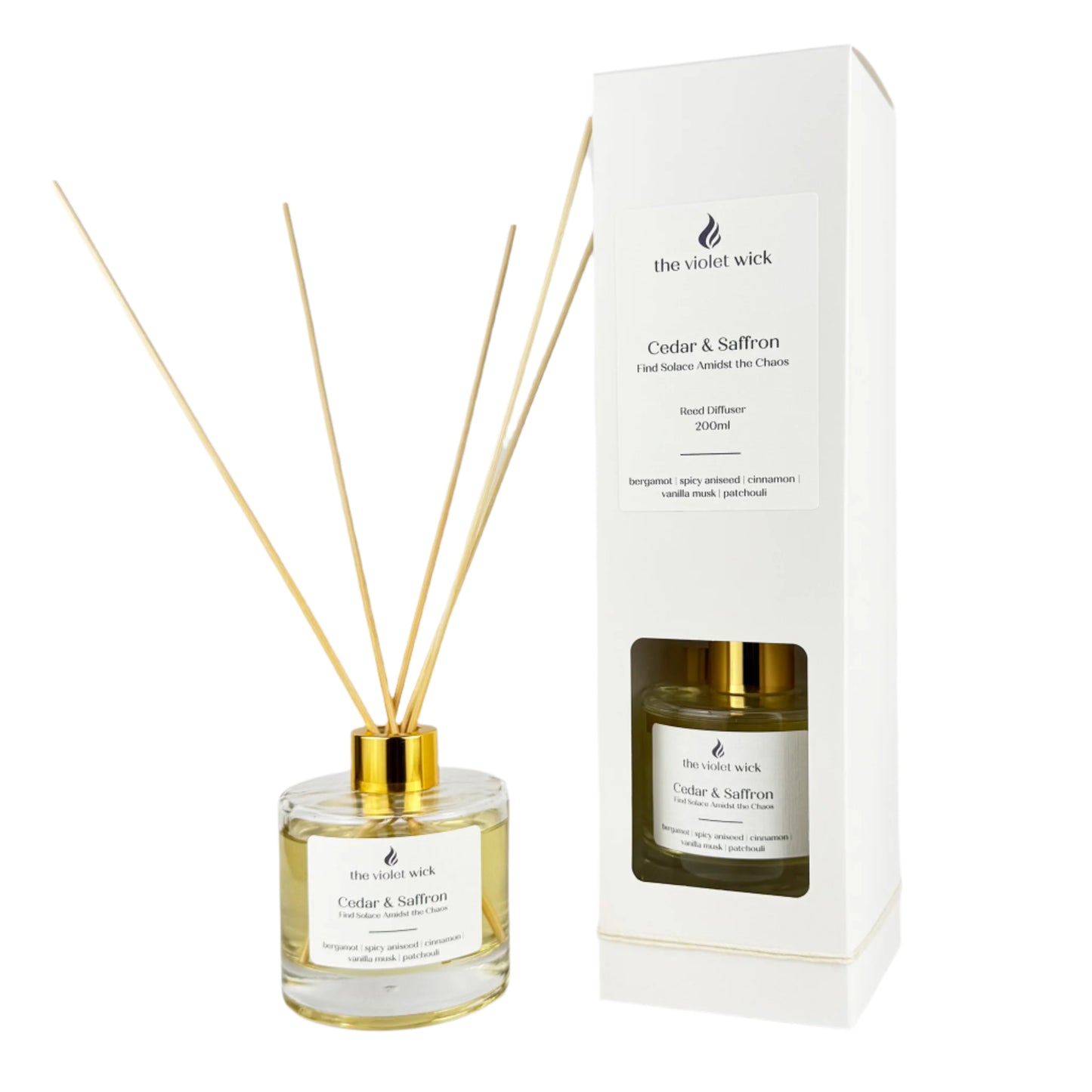 Cedar & Saffron Reed Diffuser from The Violet Wick