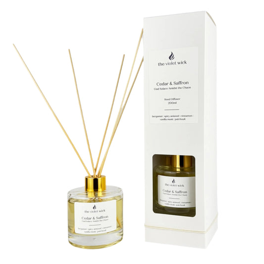 Cedar & Saffron Reed Diffuser from The Violet Wick