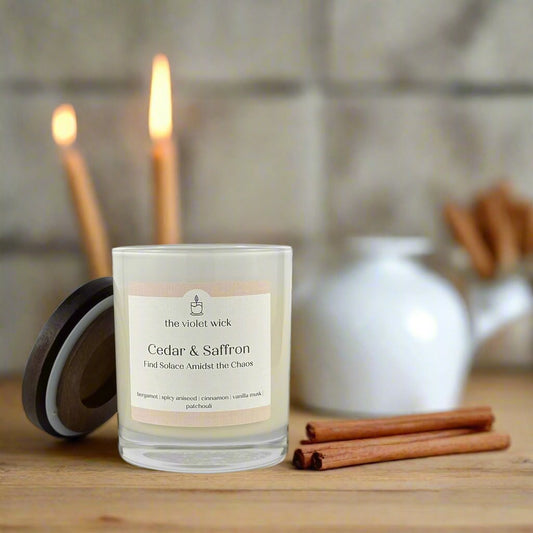 Cedar & Saffron Soy Candle | bergamot, spicy aniseed, cinnamon & vanilla musk