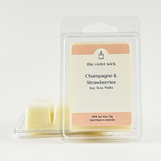 Champagne & Strawberries Soy Wax Melt from The Violet Wick