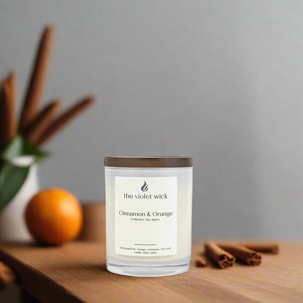 Cinnamon & Orange soy candle from The Violet Wick