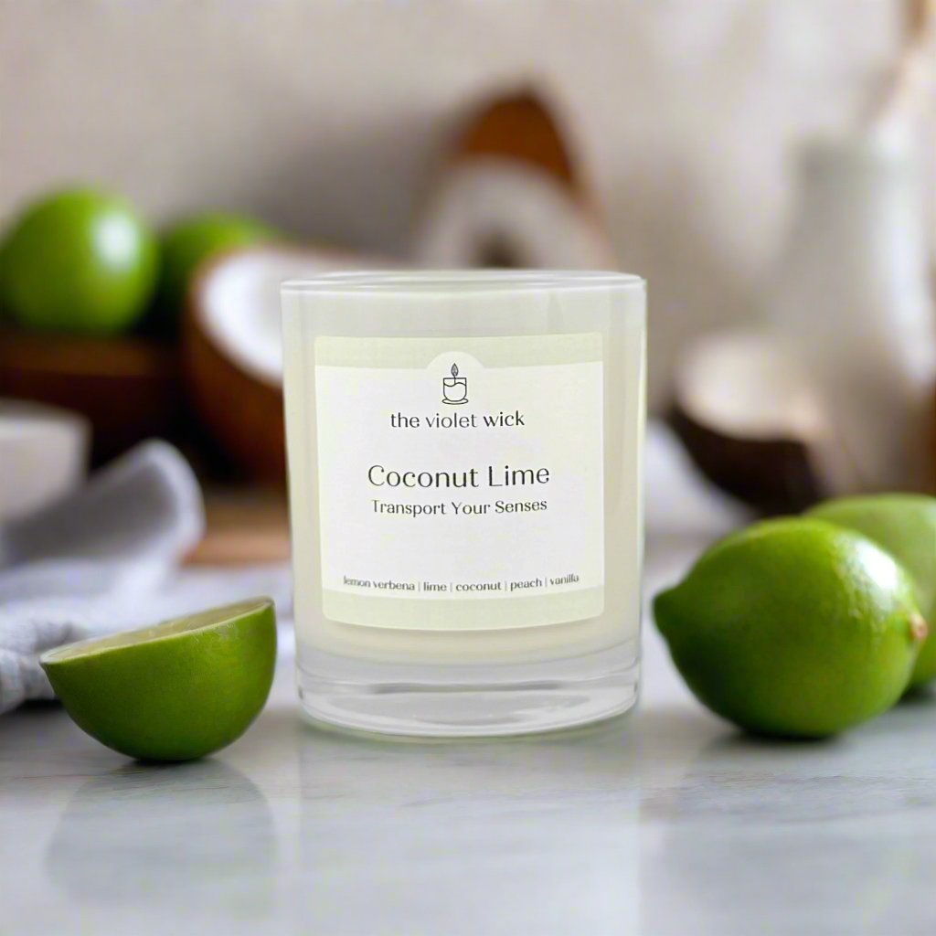 Coconut Lime Soy Candle | lemon verbena, lime, coconut, peach & vanilla