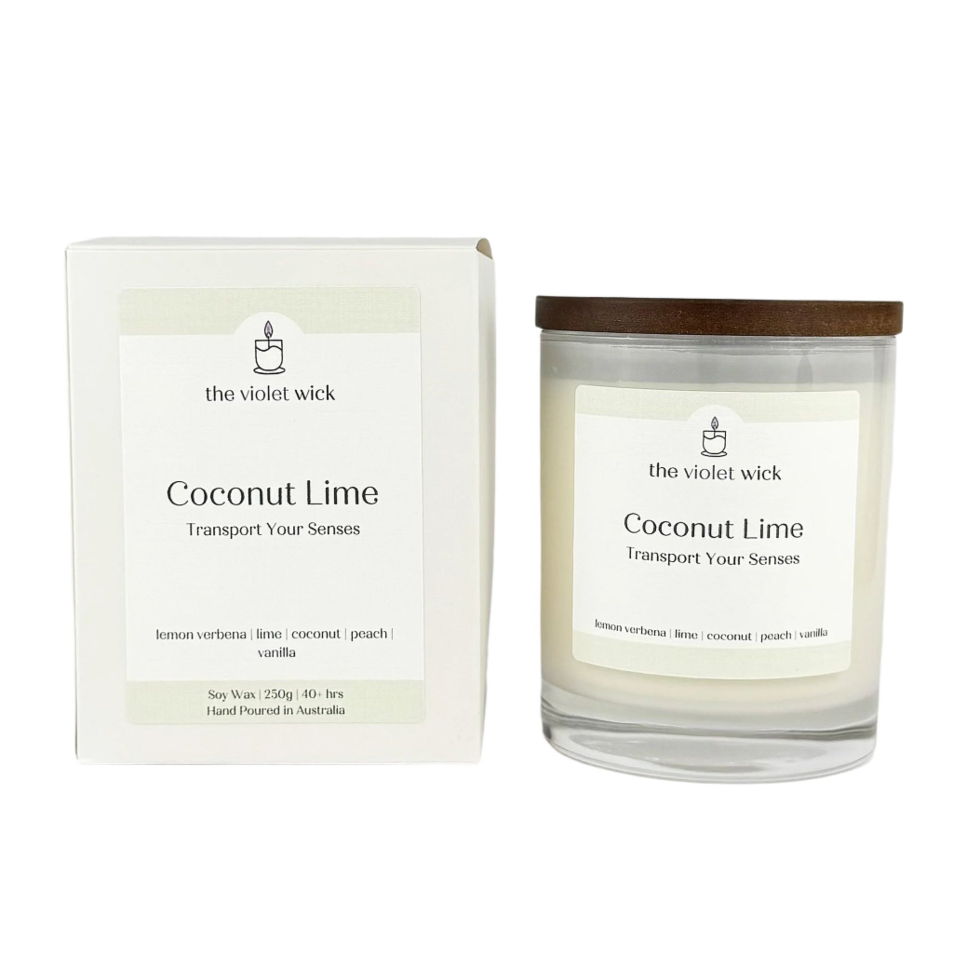 Coconut Lime Soy Candle | lemon verbena, lime, coconut, peach & vanilla