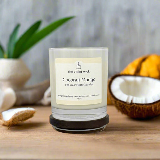 Coconut Mango Soy Candle | mango, strawberry, papaya, coconut, vanilla bean, musk