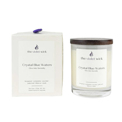 Crystal Blue Waters soy candle from The Violet Wick