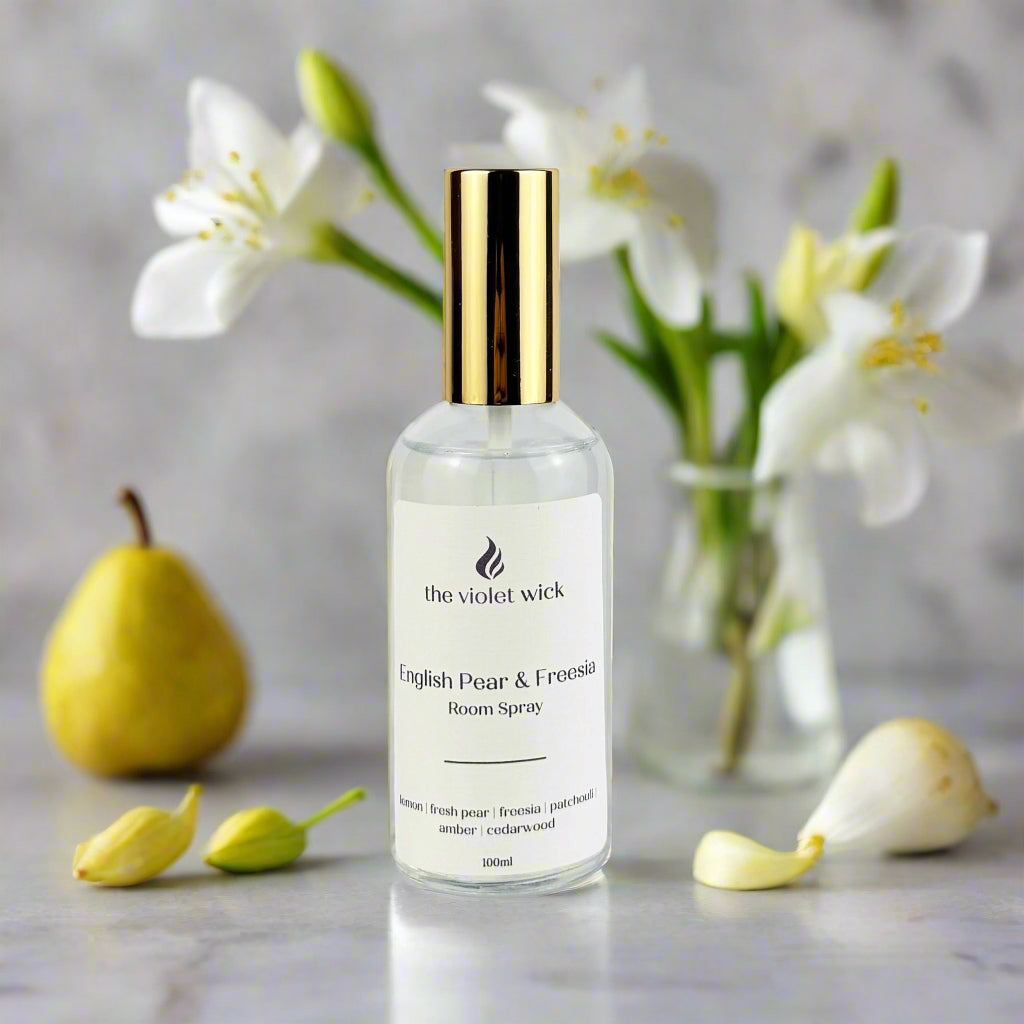 English Pear & Freesia Room Spray from The Violet Wick