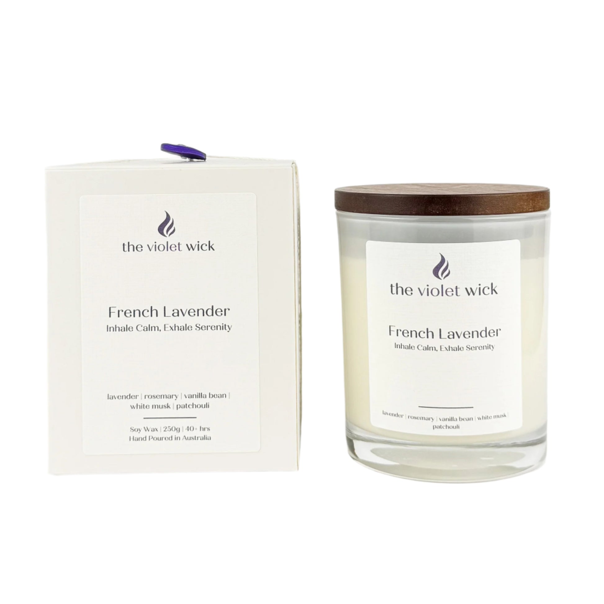 French Lavender Soy Candle | lavender, rosemary, vanilla bean,  white musk, patchouli