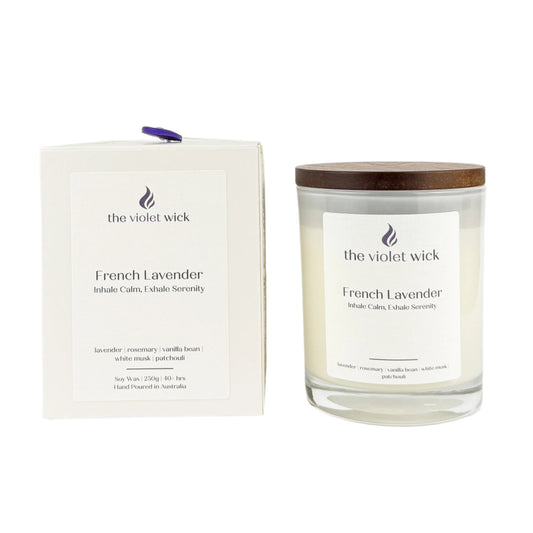 French Lavender soy candle from The Violet Wick