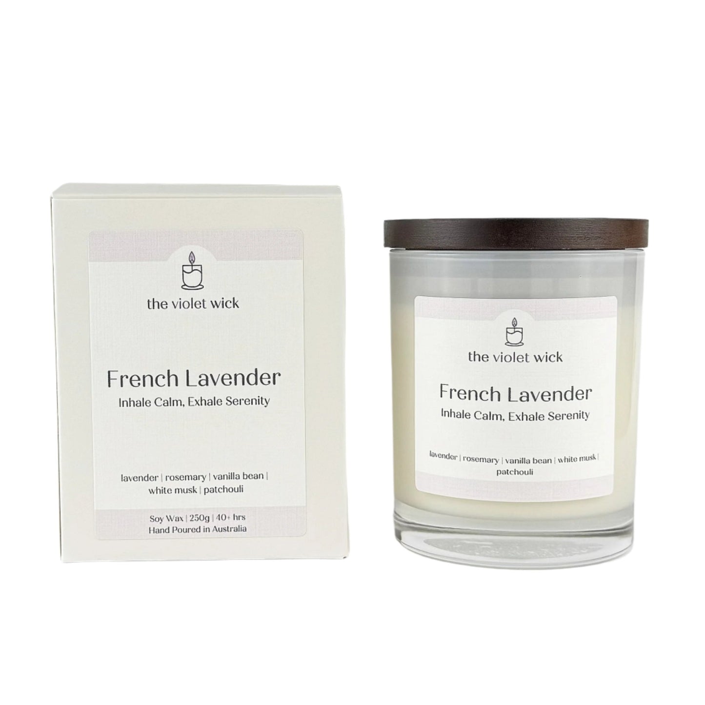 French Lavender soy candle from The Violet Wick