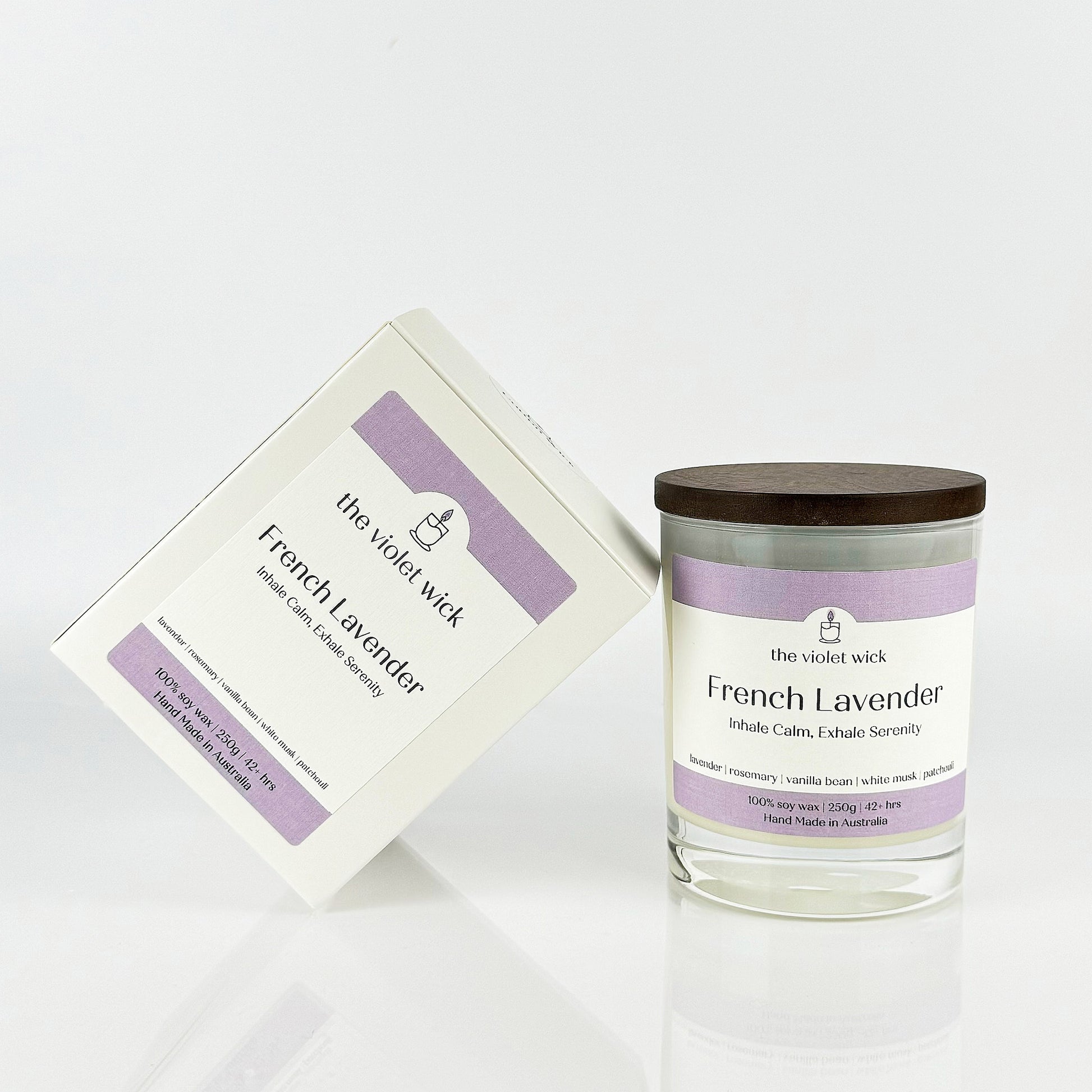 French Lavender Soy Candle | lavender, rosemary, vanilla bean,  white musk, patchouli