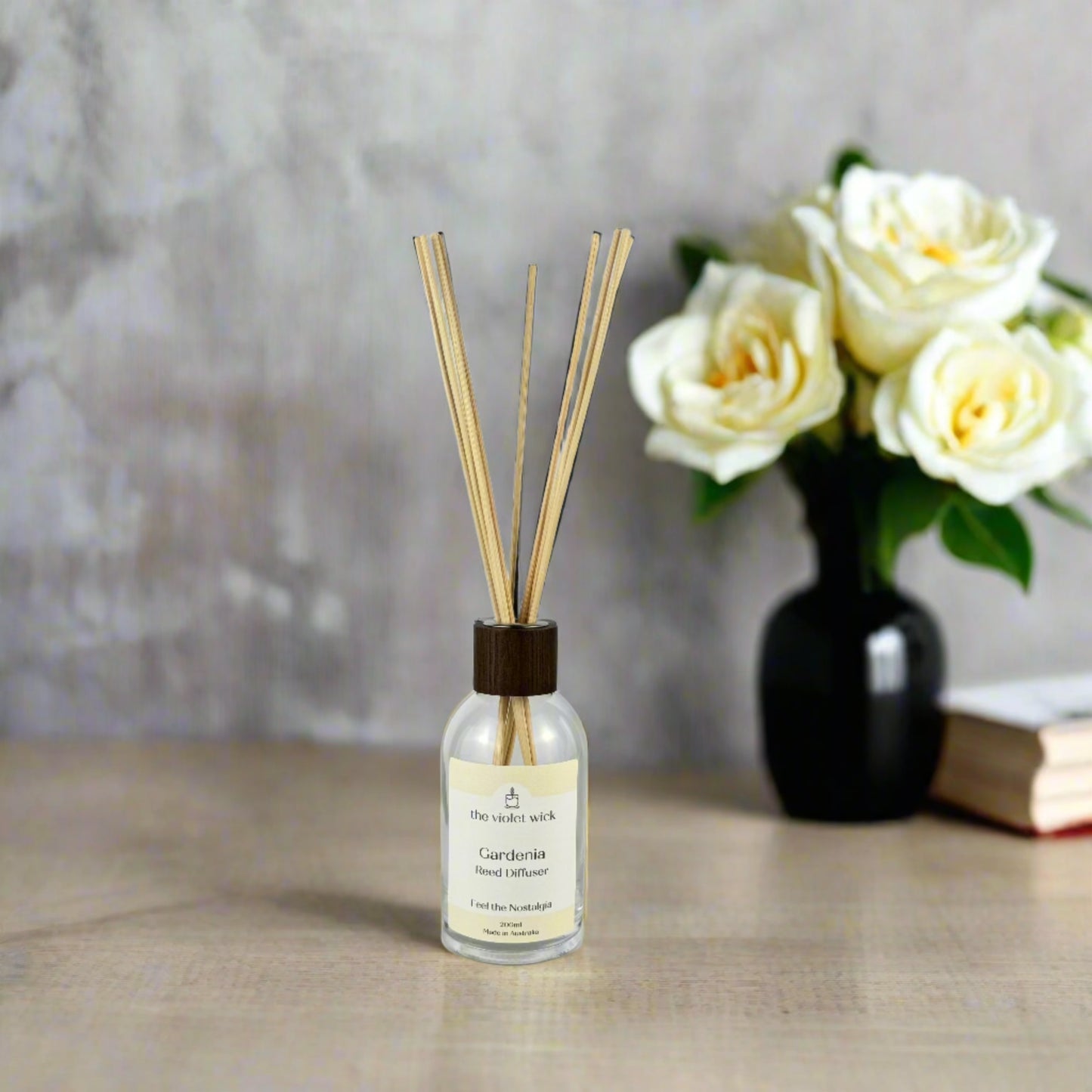 Gardenia reed diffuser from The Violet Wick