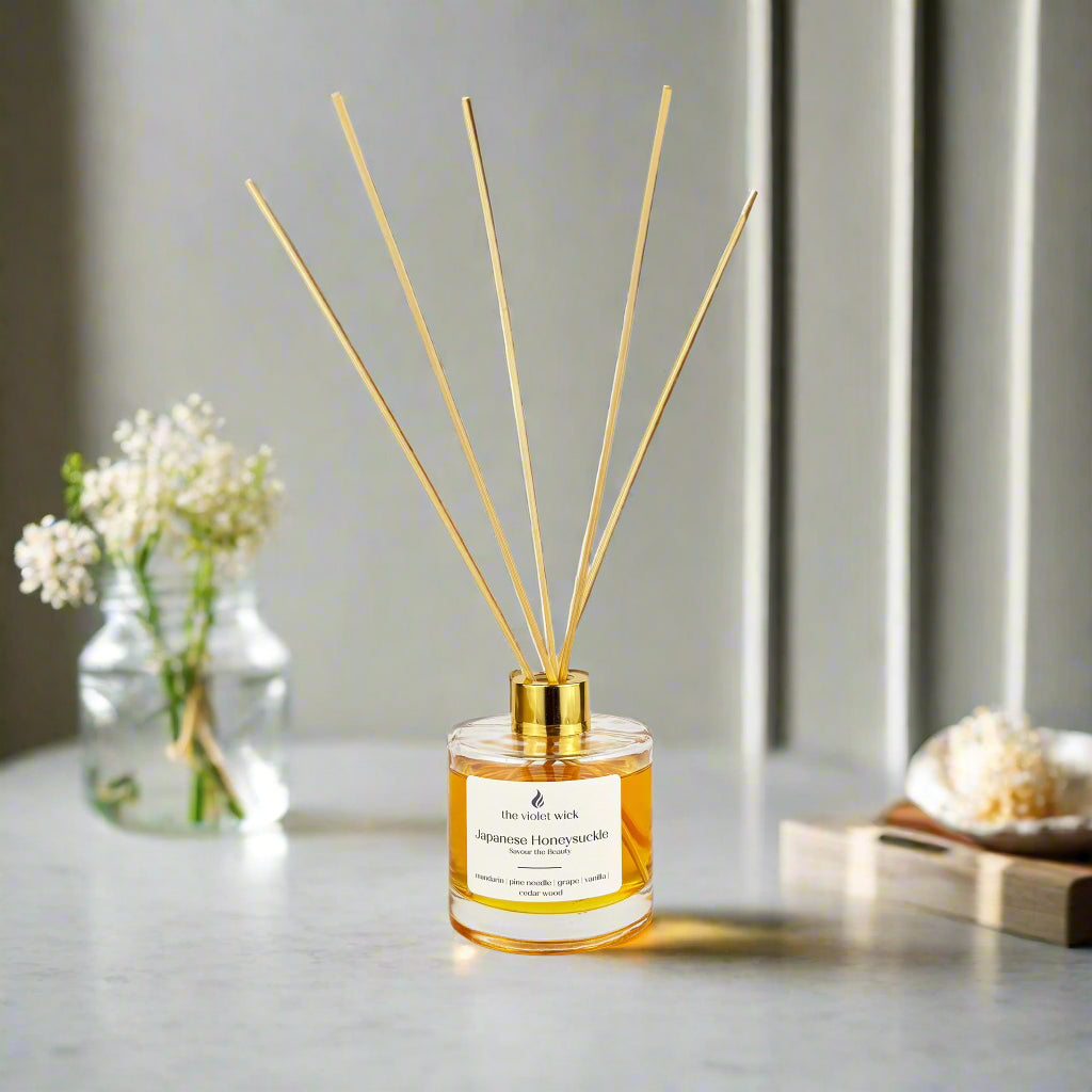 Japanese Honeysuckle Reed Diffuser from The Violet Wick