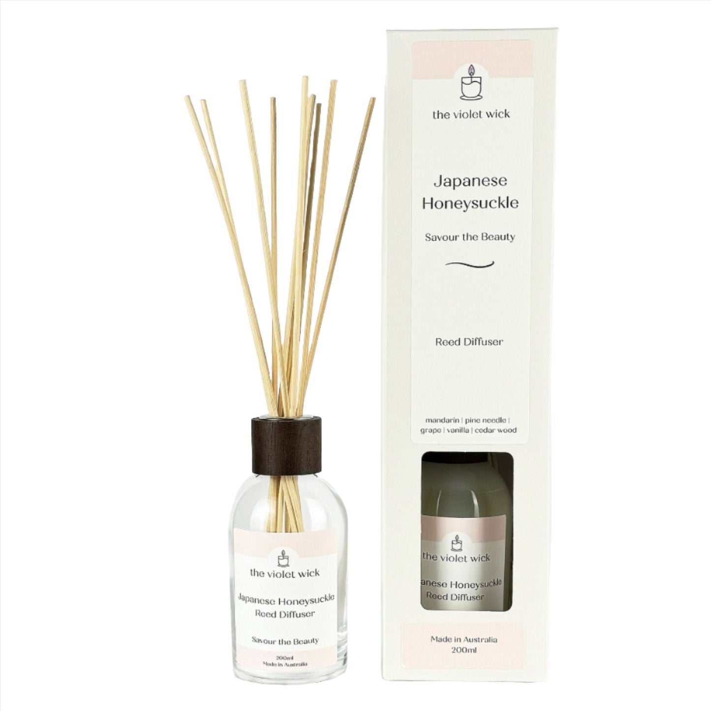 Japanese Honeysuckle Reed Diffuser from The Violet Wick