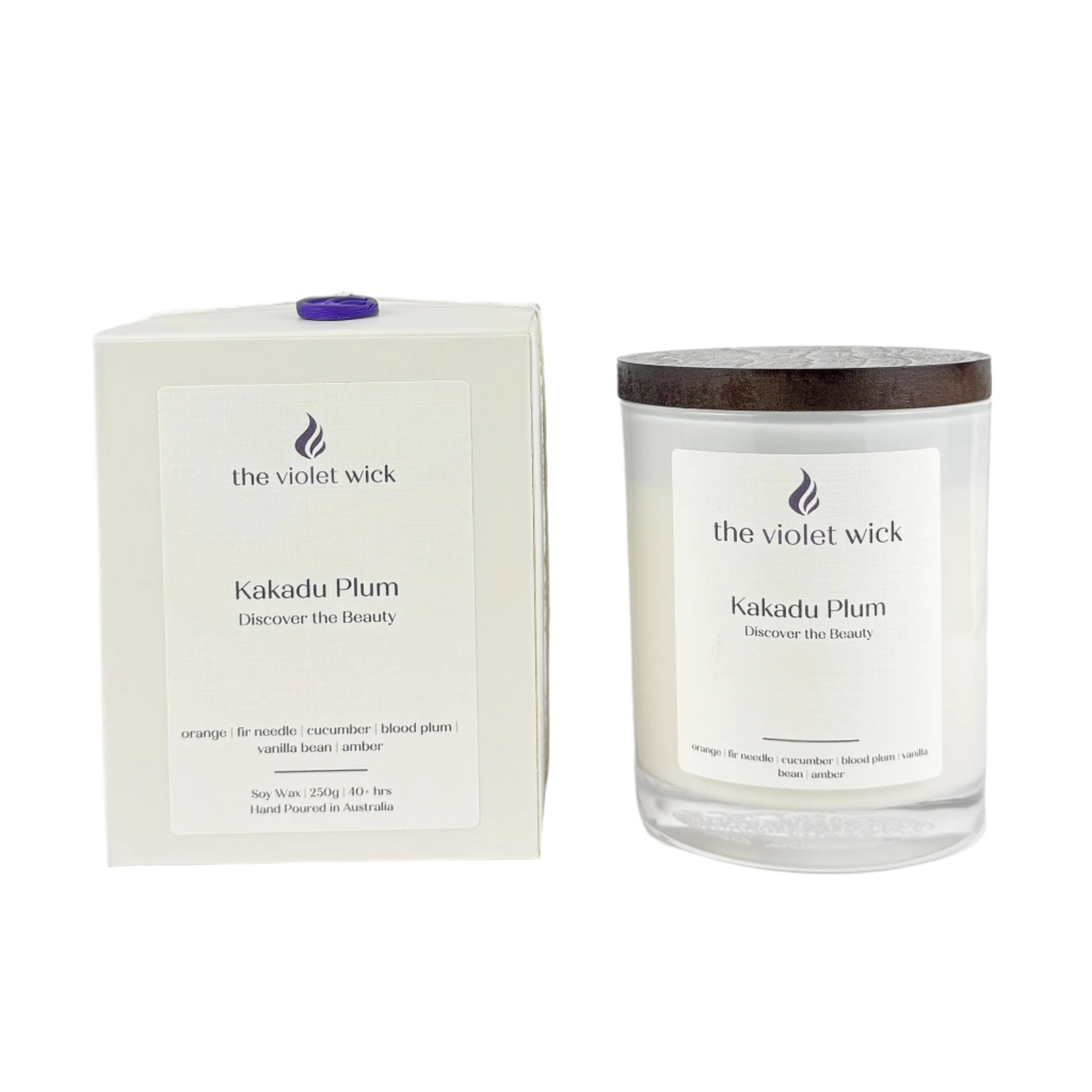 Kakadu Plum Soy Candle | orange, fir needle, cucumber, blood plum, vanilla bean & amber