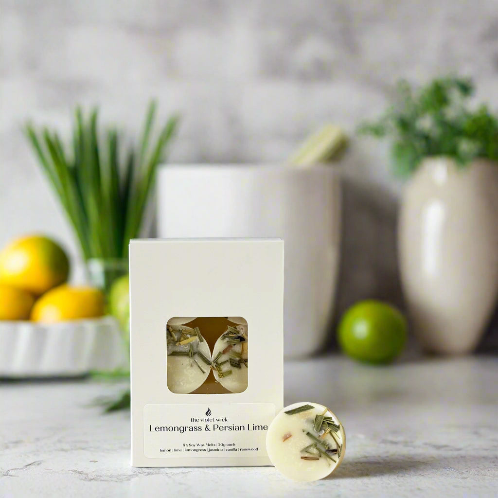 Lemongrass & Persian Lime Soy Wax Melts from The Violet Wick