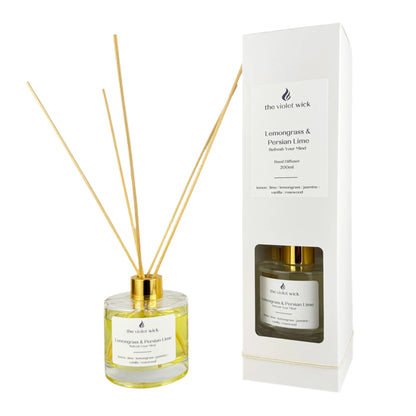 Lemongrass & Persian Lime Reed Diffuser from The Violet Wick