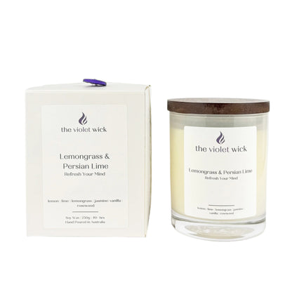 Lemongrass & Persian Lime soy candle from The Violet Wick