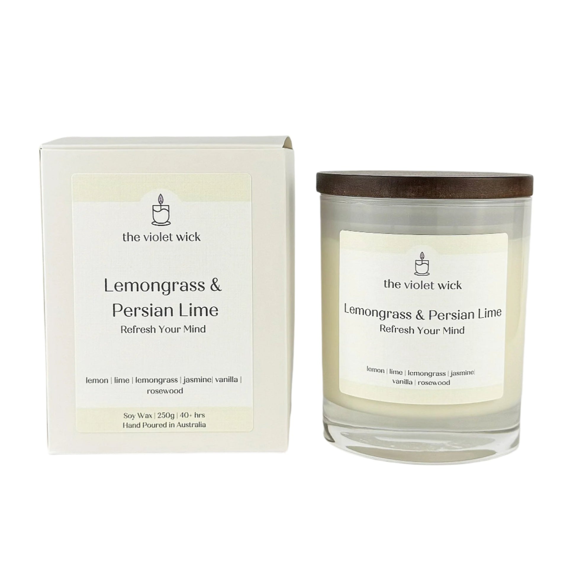 Lemongrass & Persian Lime Soy Candle | lemongrass, lime, jasmine, vanilla bean & rosewood