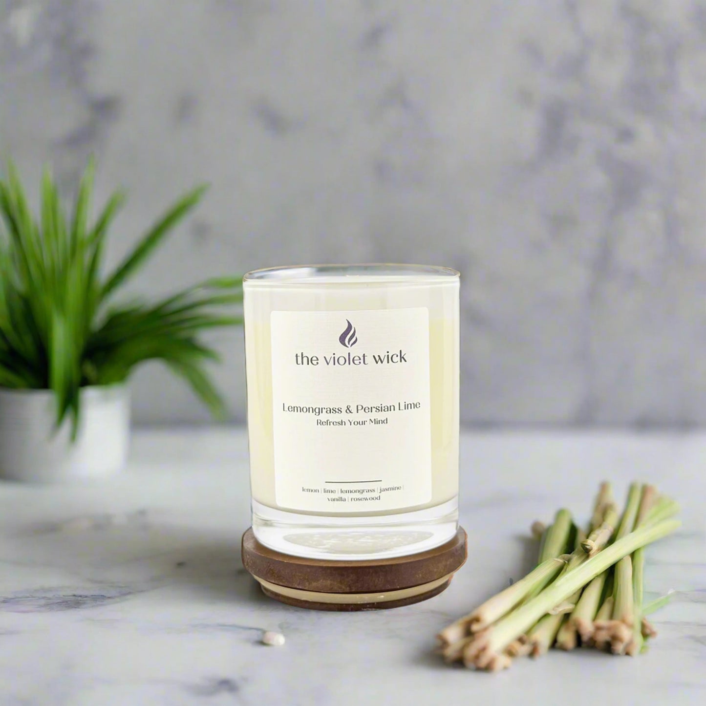 Lemongrass & Persian Lime soy candle from The Violet Wick