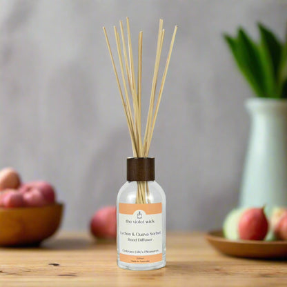 Lychee & Guava Sorbet Reed Diffuser from The Violet Wick