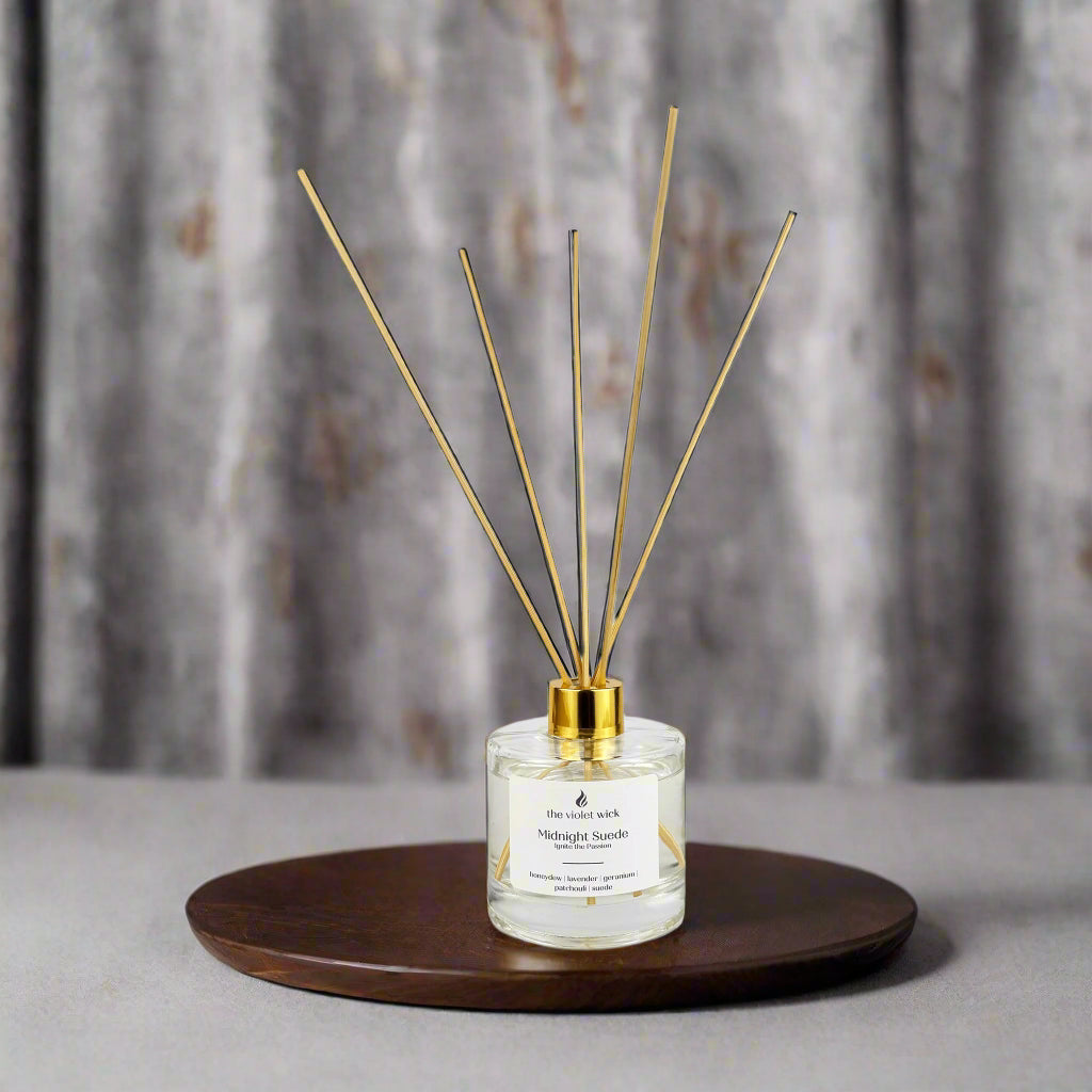 Midnight Sude Reed Diffuser from The Violet Wick