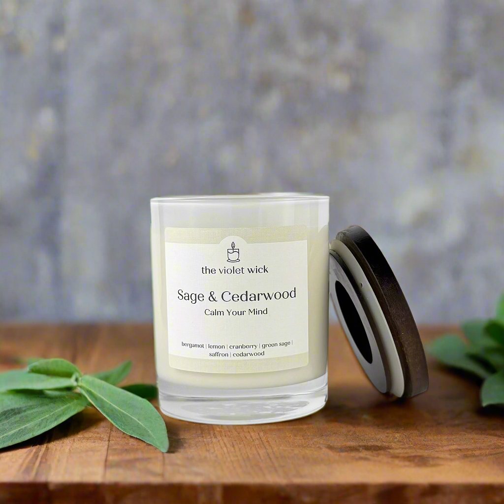 Sage & Cedarwood Soy Candle | bergamot, lemon, cranberry, green sage, saffron & cedarwood