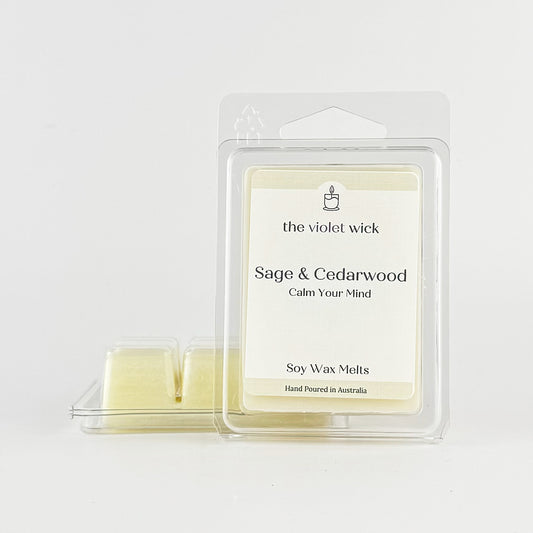 Sage & Cedarwood soy wax melt from The Violet Wick