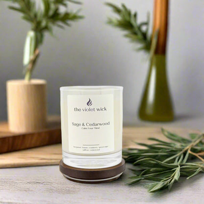 Sage & Cedarwood soy candle from The Violet Wick