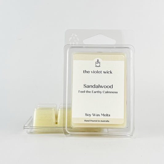 Sandalwood soy wax melt from The Violet Wick