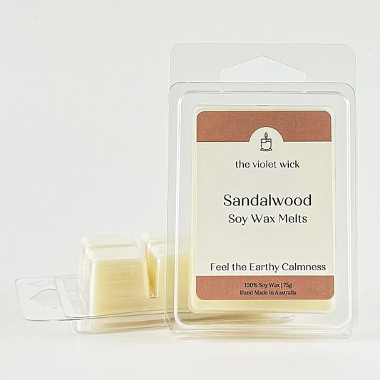 Sandalwood soy wax melt from The Violet Wick