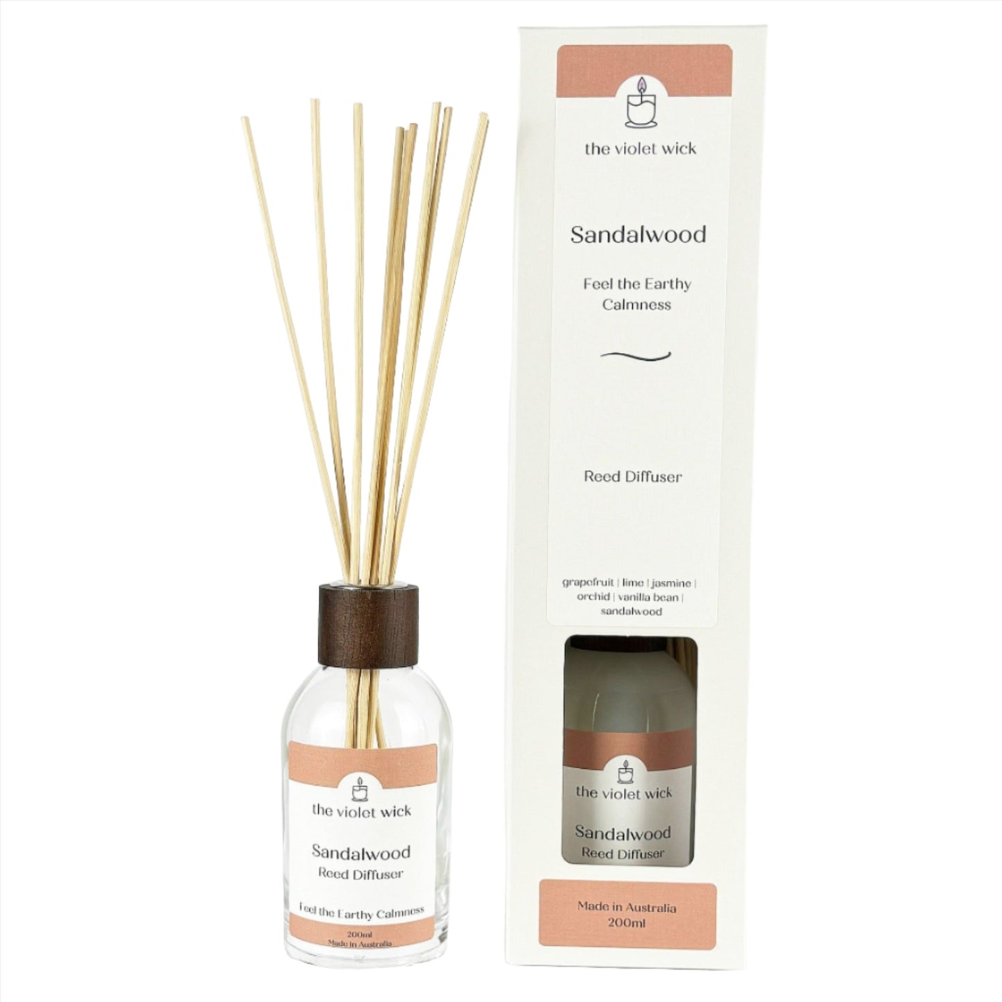 Sandalwood Reed Diffuser from The Violet Wick