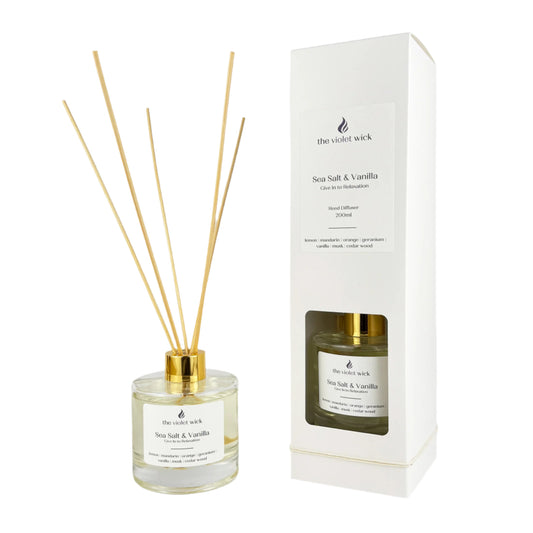 Sea Salt & Vanilla Reed Diffuser from The Violet Wick