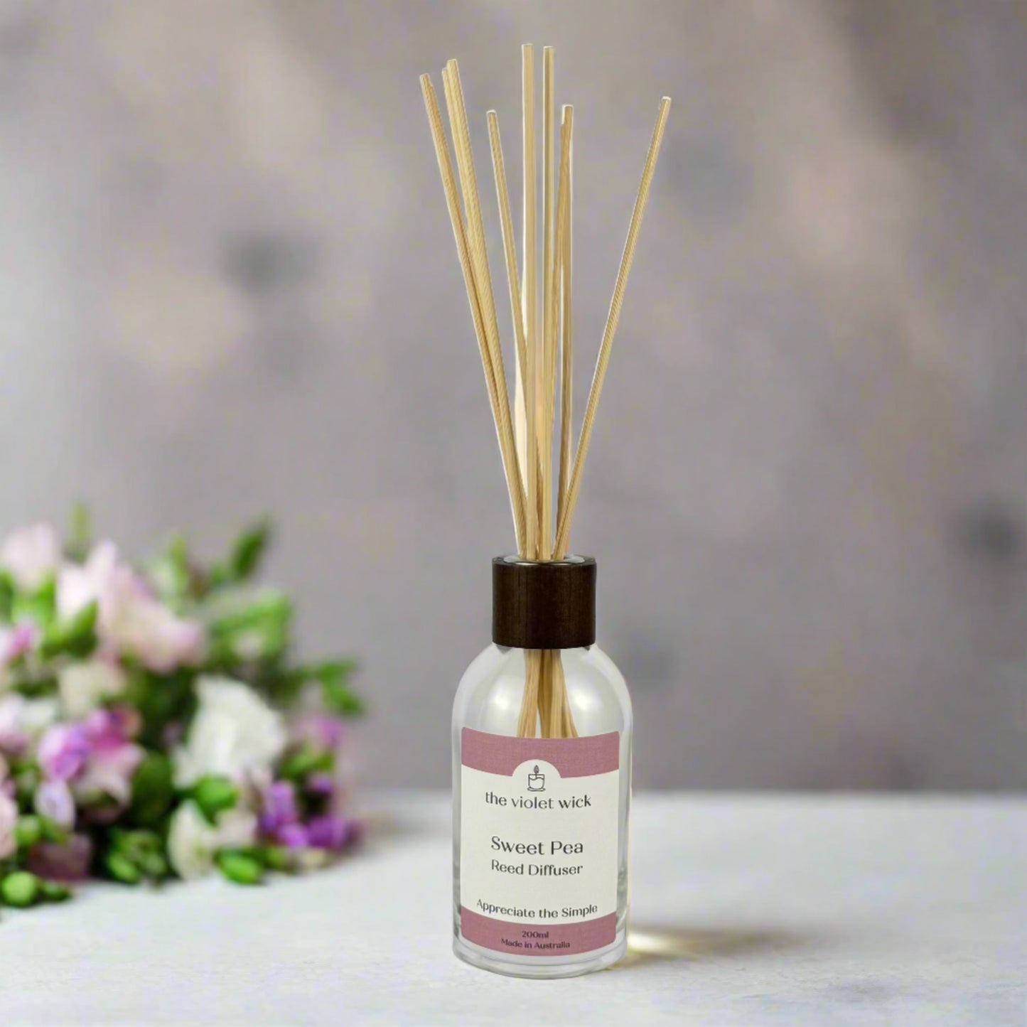 Sweet Pea reed diffuser from The Violet Wick