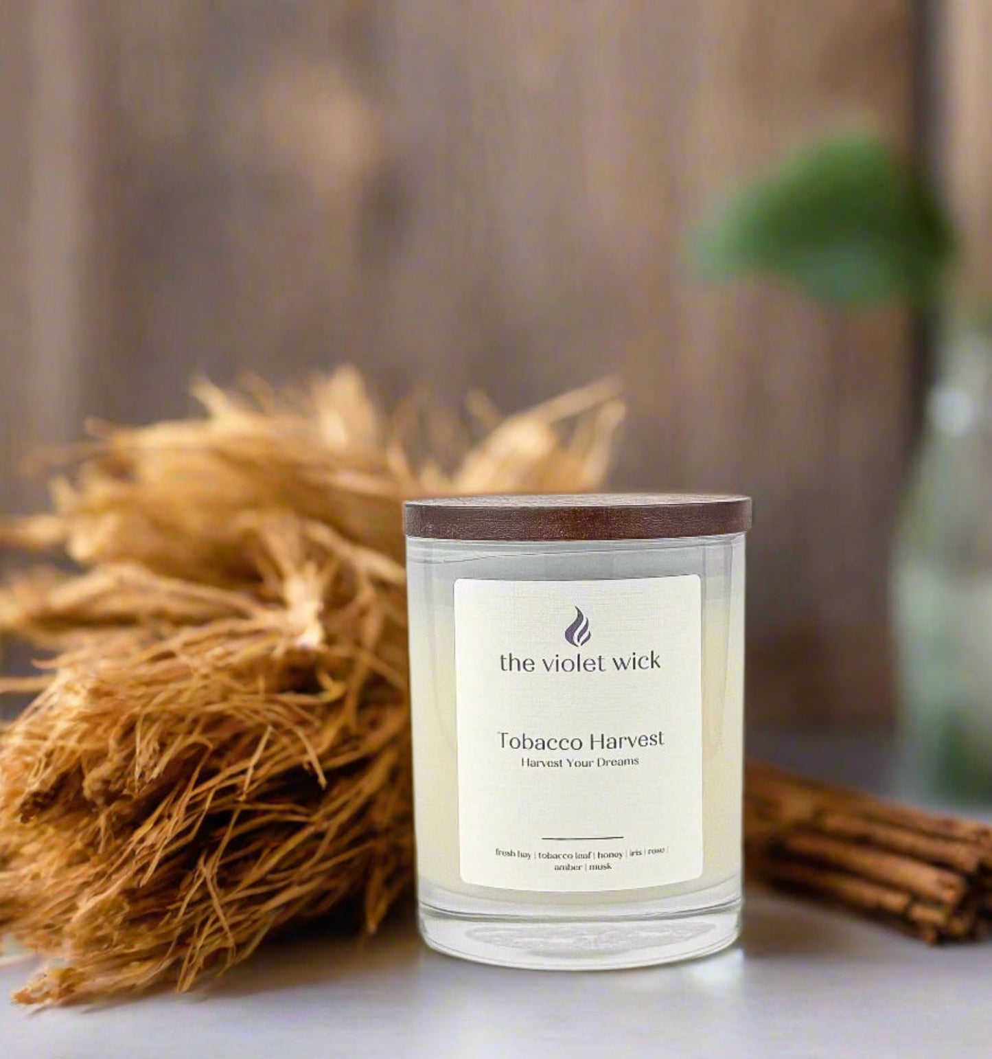 Tobacco Harvest soy candle from The Violet Wick