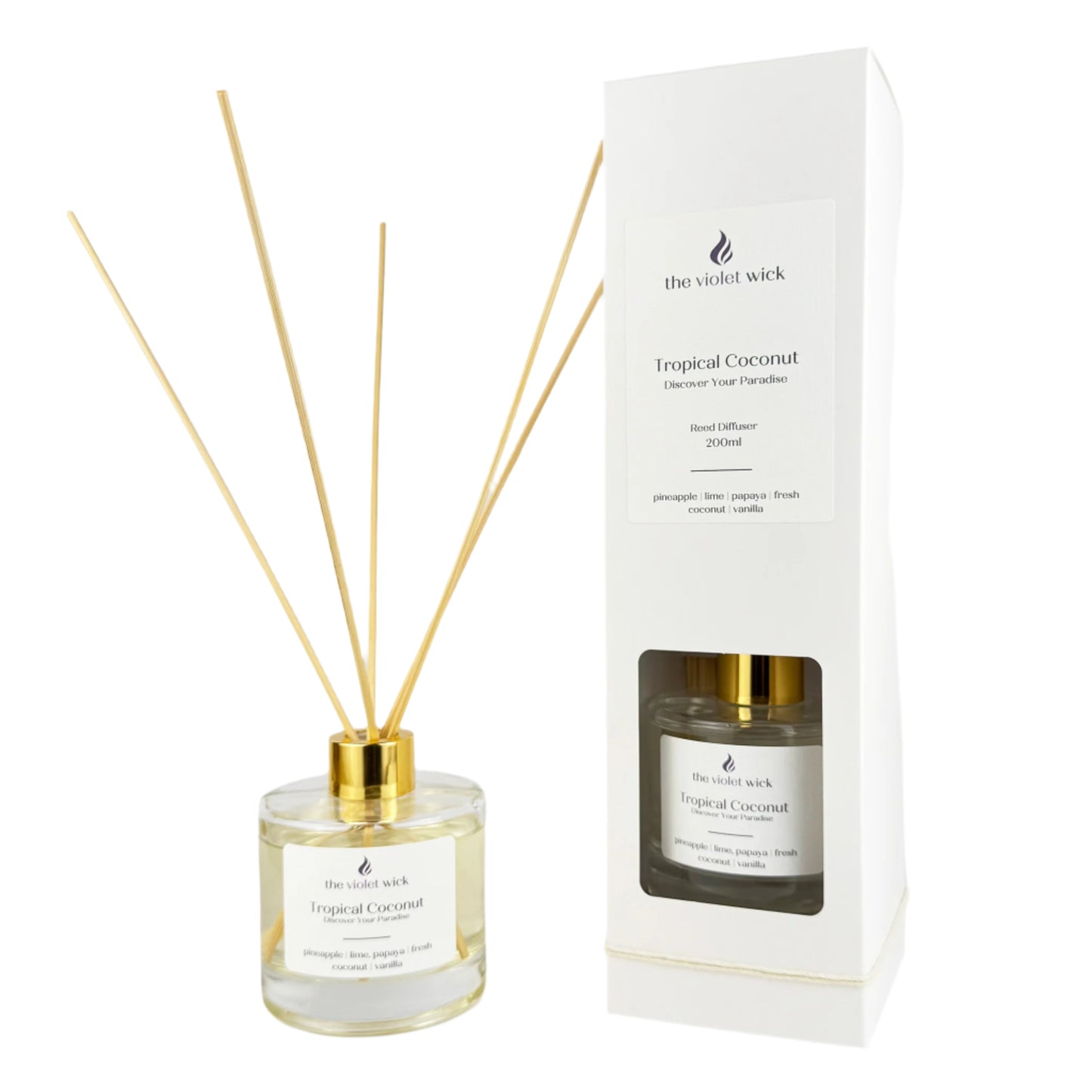 Tropical Coconut Reed Diffuser from The Violet Wick