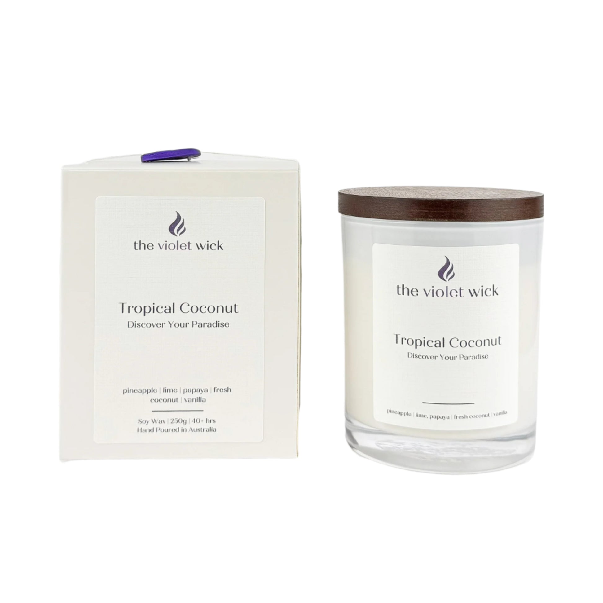 Tropical Coconut Soy Candle | pineapple, lime,  papaya, fresh coconut & vanilla