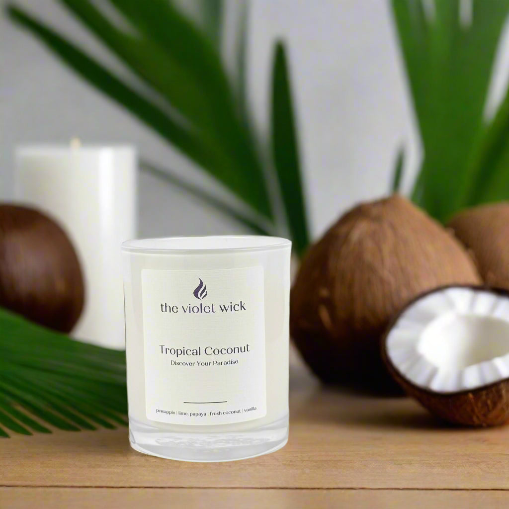 Tropical Coconut Soy Candle | pineapple, lime,  papaya, fresh coconut & vanilla