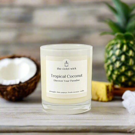 Tropical Coconut Soy Candle | pineapple, lime,  papaya, fresh coconut & vanilla