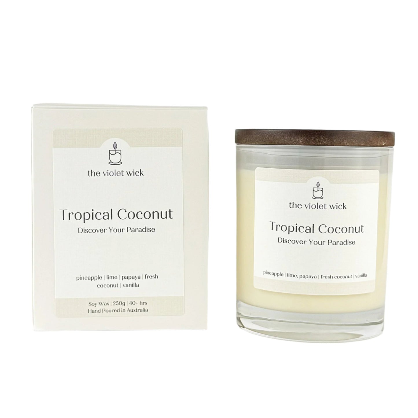 Tropical Coconut soy candle from The Violet Wick